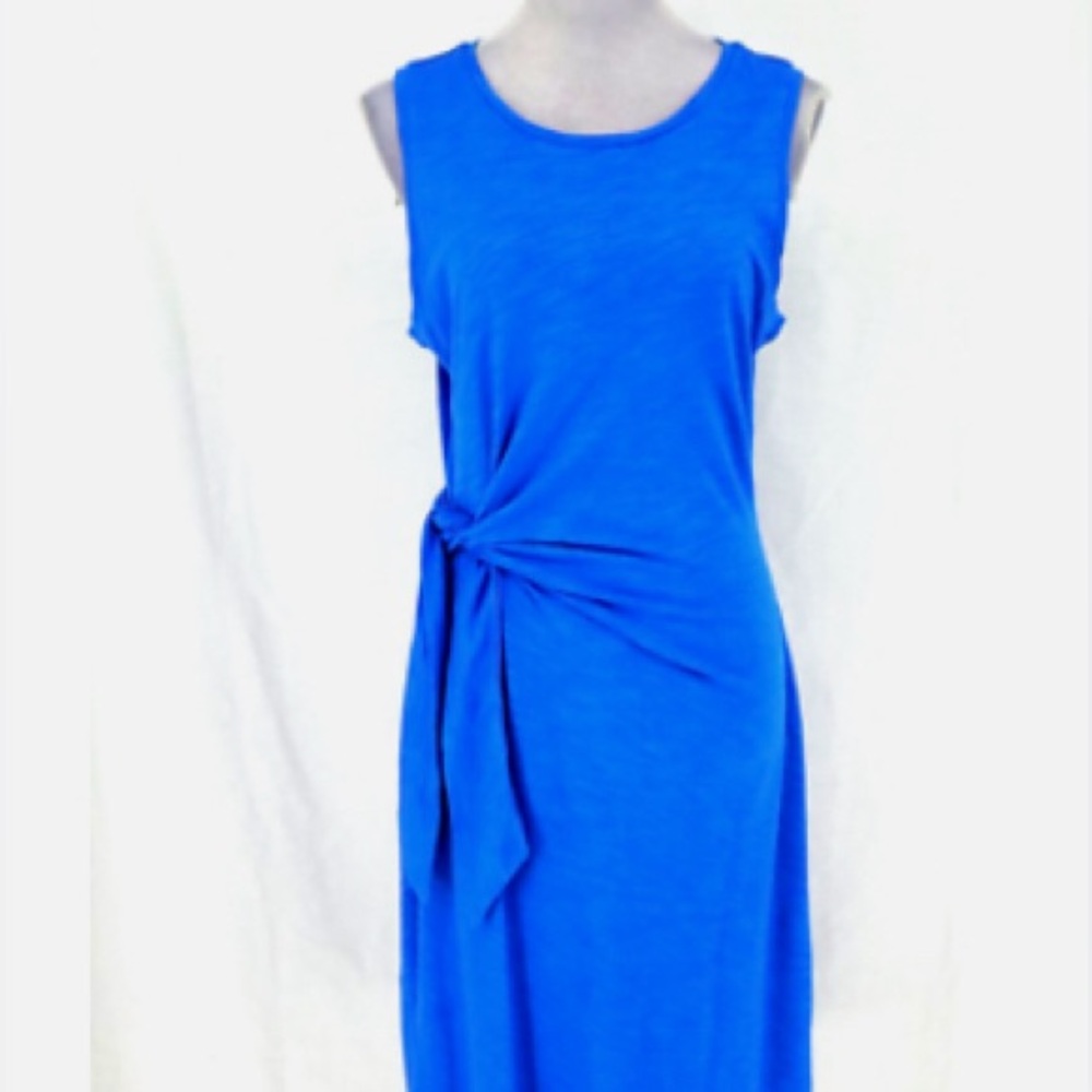 Talbots size small blue tank dress w tie at waist
